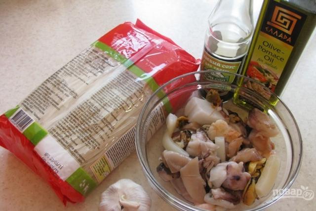 Рецепт приготовления лапши с морепродуктами с фото